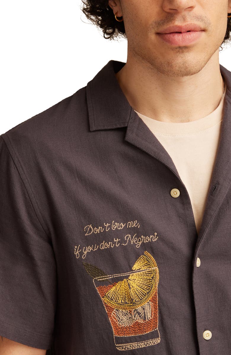 Lucky Brand Vice Embroidered Cotton Camp Shirt, Alternate, color, 