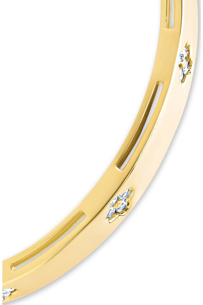 Eliza Cubic Zirconia Bangle Bracelet, Alternate, color, GOLD