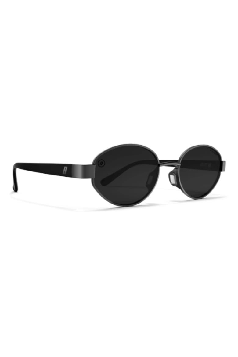 Azure 54mm Polarized Round Sunglasses, Alternate, color, JET BLACK