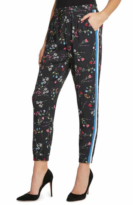 Willow & Clay Side Stripe Floral Jogger Pants