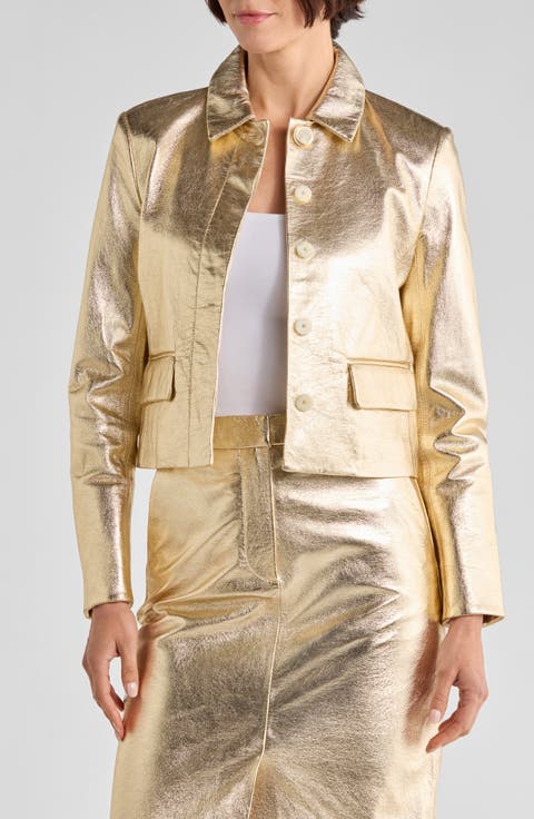 Imogen Metallic Leather Jacket