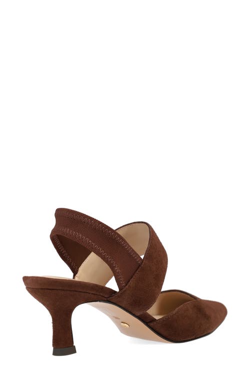 Pelle Moda Kiam Slingback Pointed Toe Kitten Heel Pump In Brown