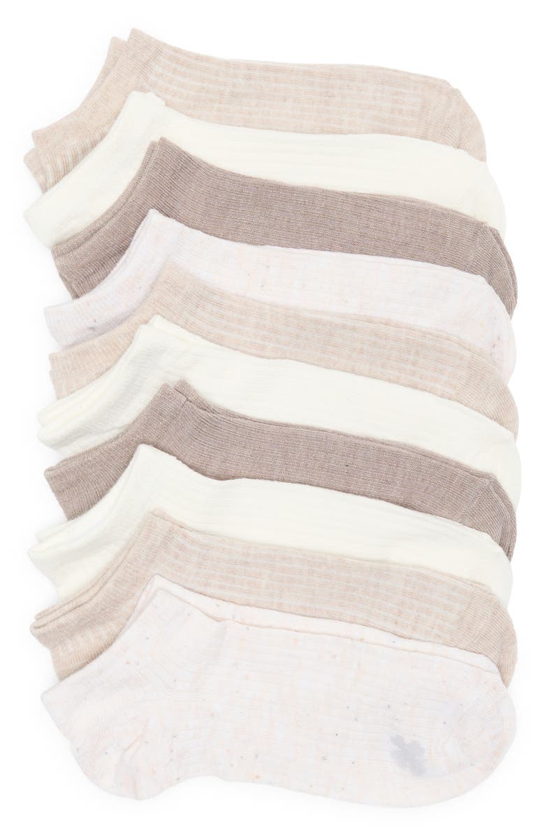 Lucky Brand 10-Pack Assorted Speckle No Show Socks, Main, color,
