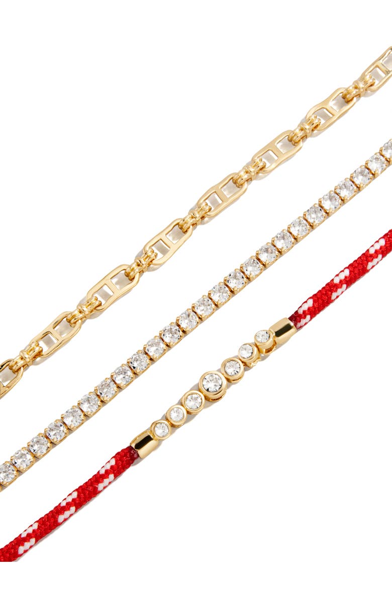 BaubleBar Rowan Layered Bracelet, Alternate, color, Red