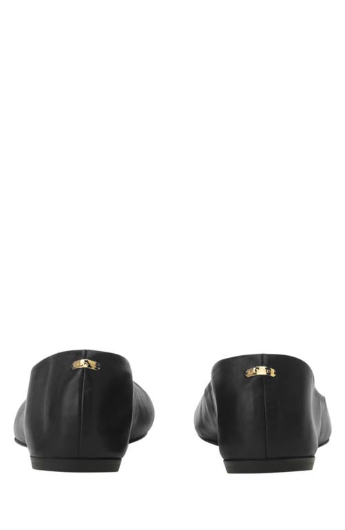 Lanvin The Ballerina Flat In Leather In Black