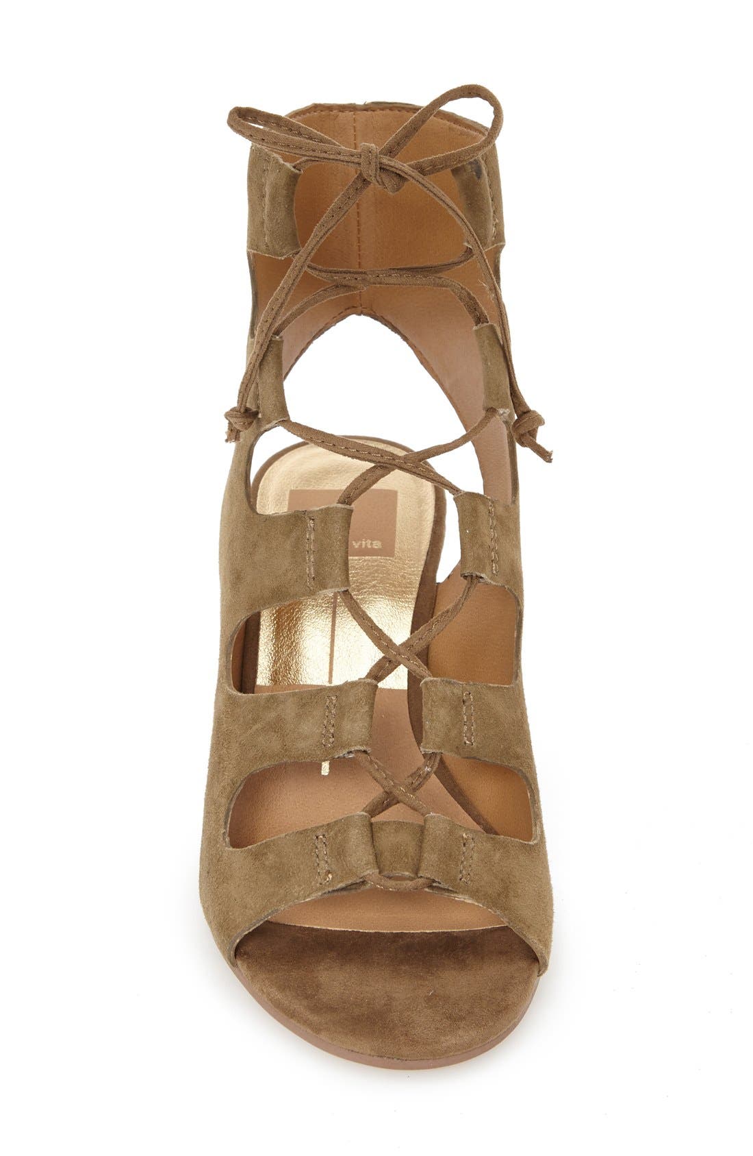 'Louise' Ghillie Wedge, Alternate, color, OLIVE SUEDE
