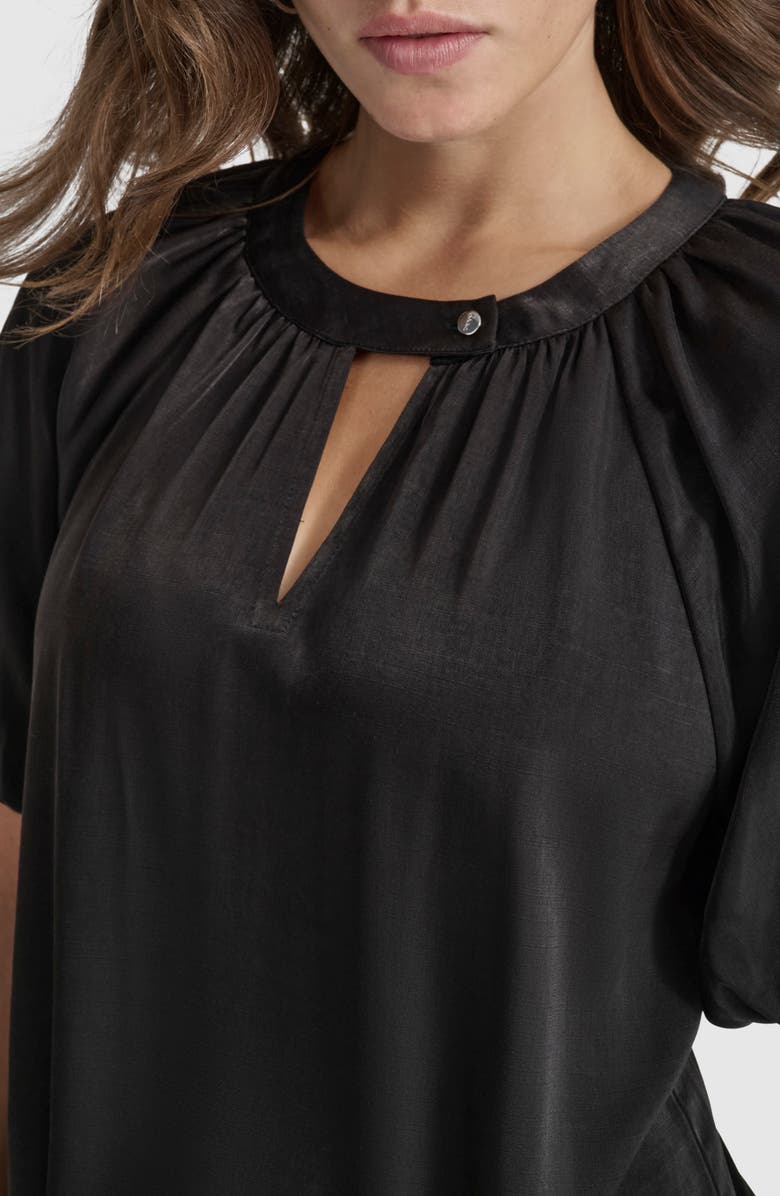 DKNY Bubble Sleeve Satin Top, Alternate, color,