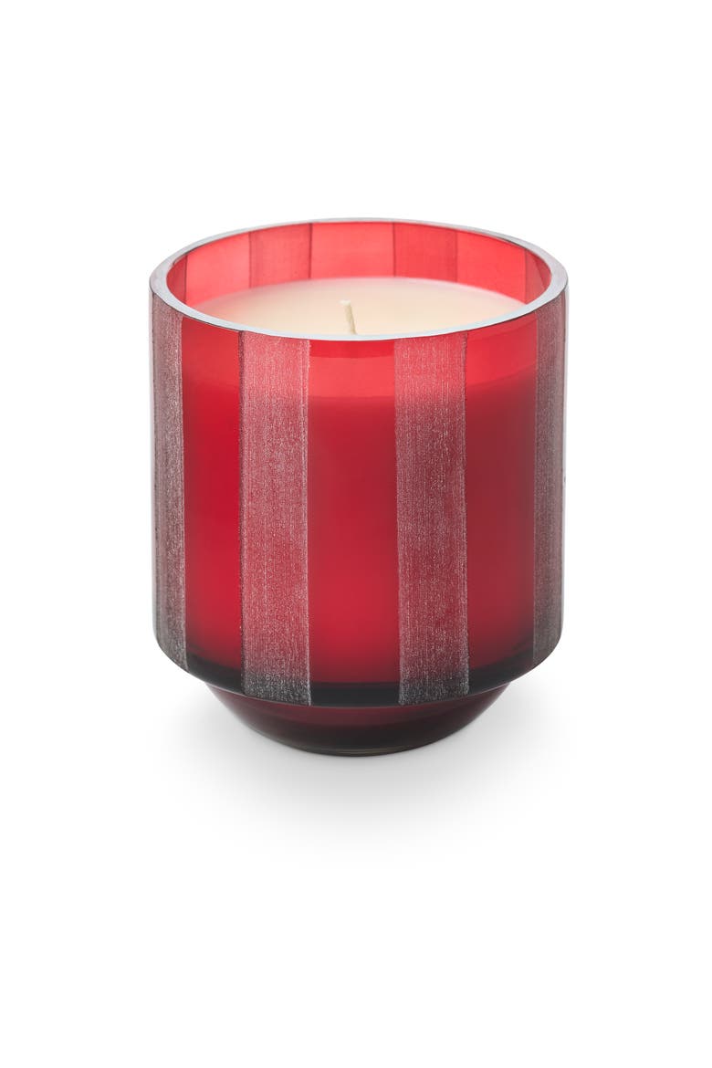 Fa La Lovely Cranberry Currant Etched Striped Glass, Main, color, Red