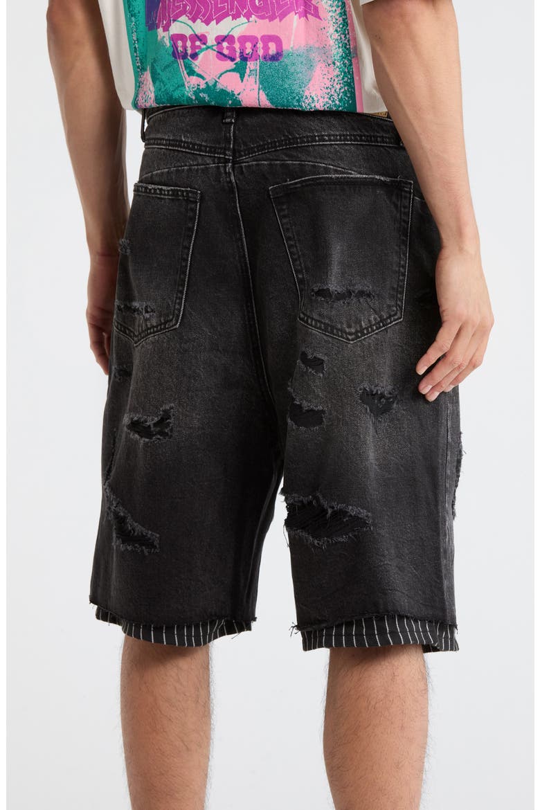 Ultrabaggy Lined Denim Shorts, Alternate, color, WASHED BLACK