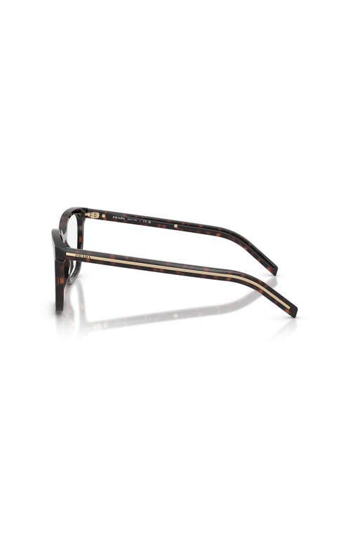 Prada 53mm Rectangle Optical Glasses In Brown