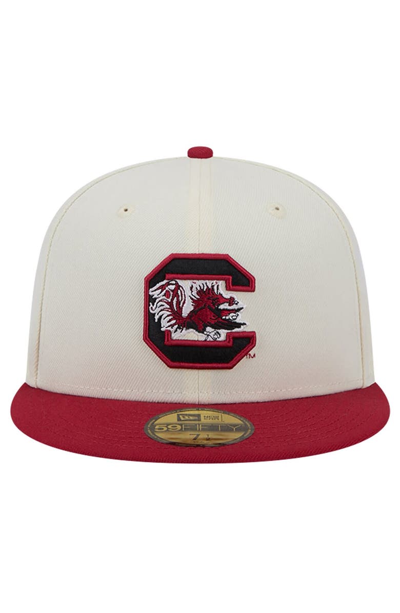 New Era Men's New Era South Carolina Gamecocks Chrome White Vintage 59FIFTY Fitted Hat, Alternate, color, 