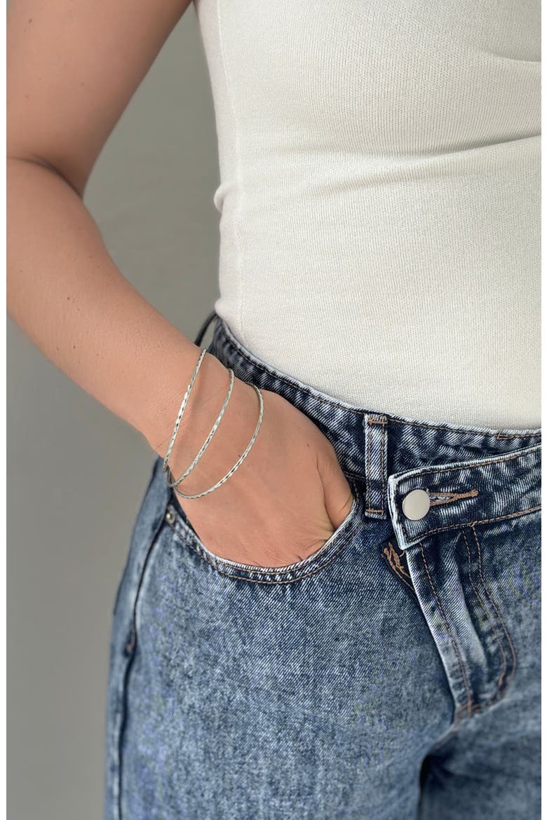 5-Piece Assorted Bracelets Set, Alternate, color, SILVER