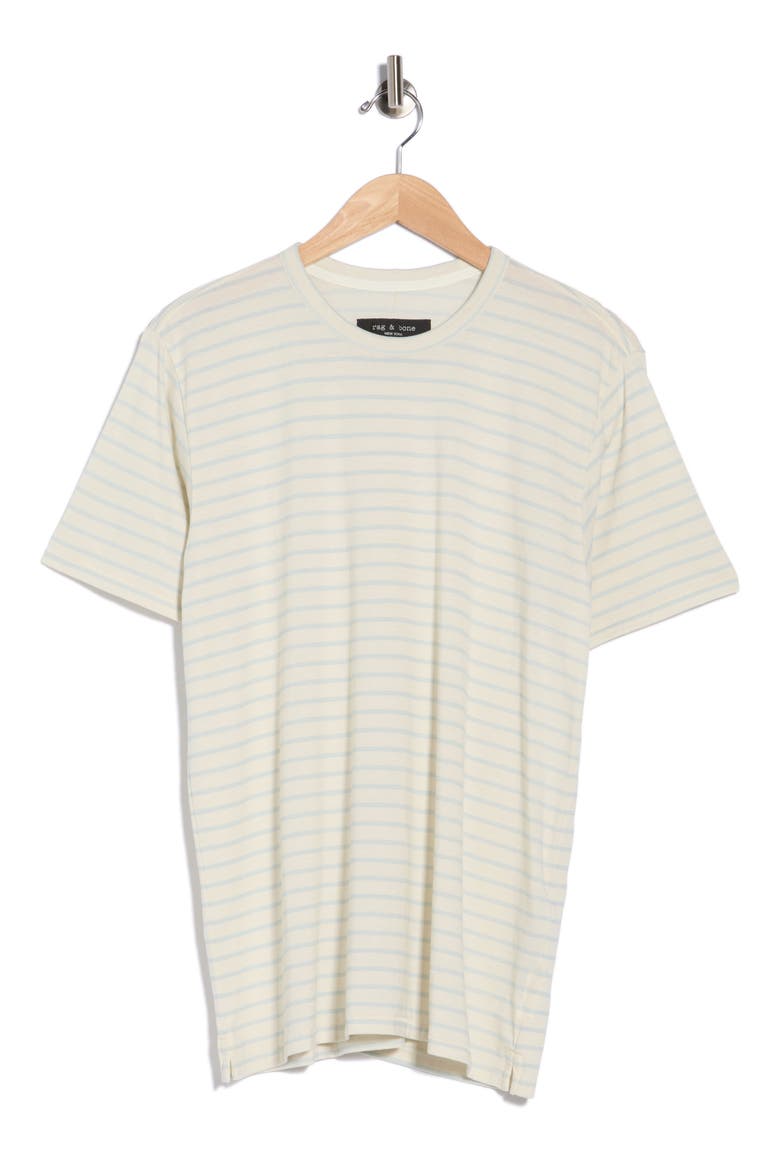 Edmund Stripe Cotton Blend T-Shirt, Alternate, color, SKY/ CREAM