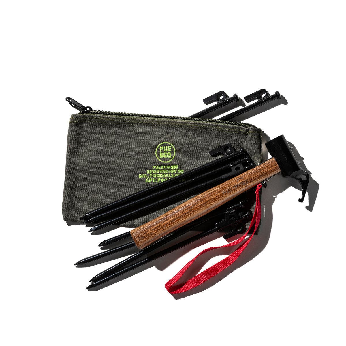 PUEBCO Vintage Tent Fabric Pouch, Alternate, color, Neon Green