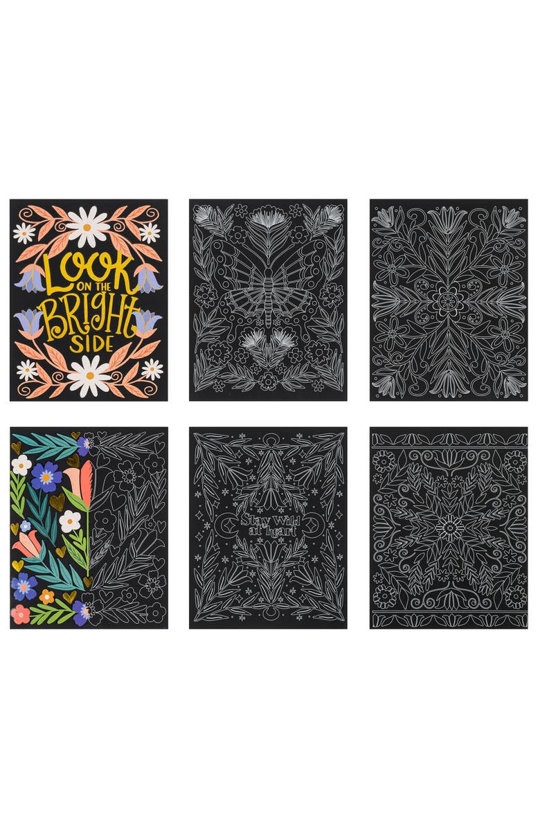 Brea Reese Scratch Art Paper Pad Butterfly Garden, Alternate, color, Multicolored