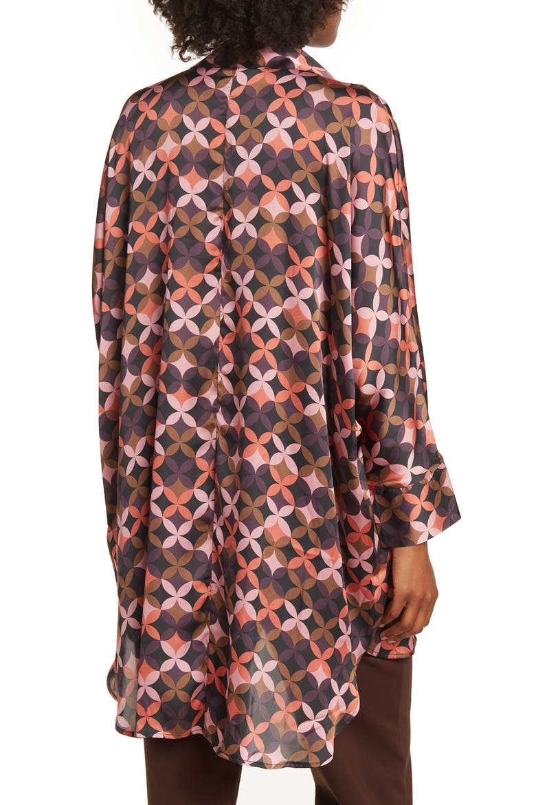 Marissa Collared Poly Silk Tunic, Alternate, color, RETRO