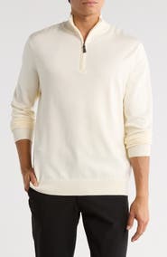 TOM BAINE Solid Quarter Zip Pullover
