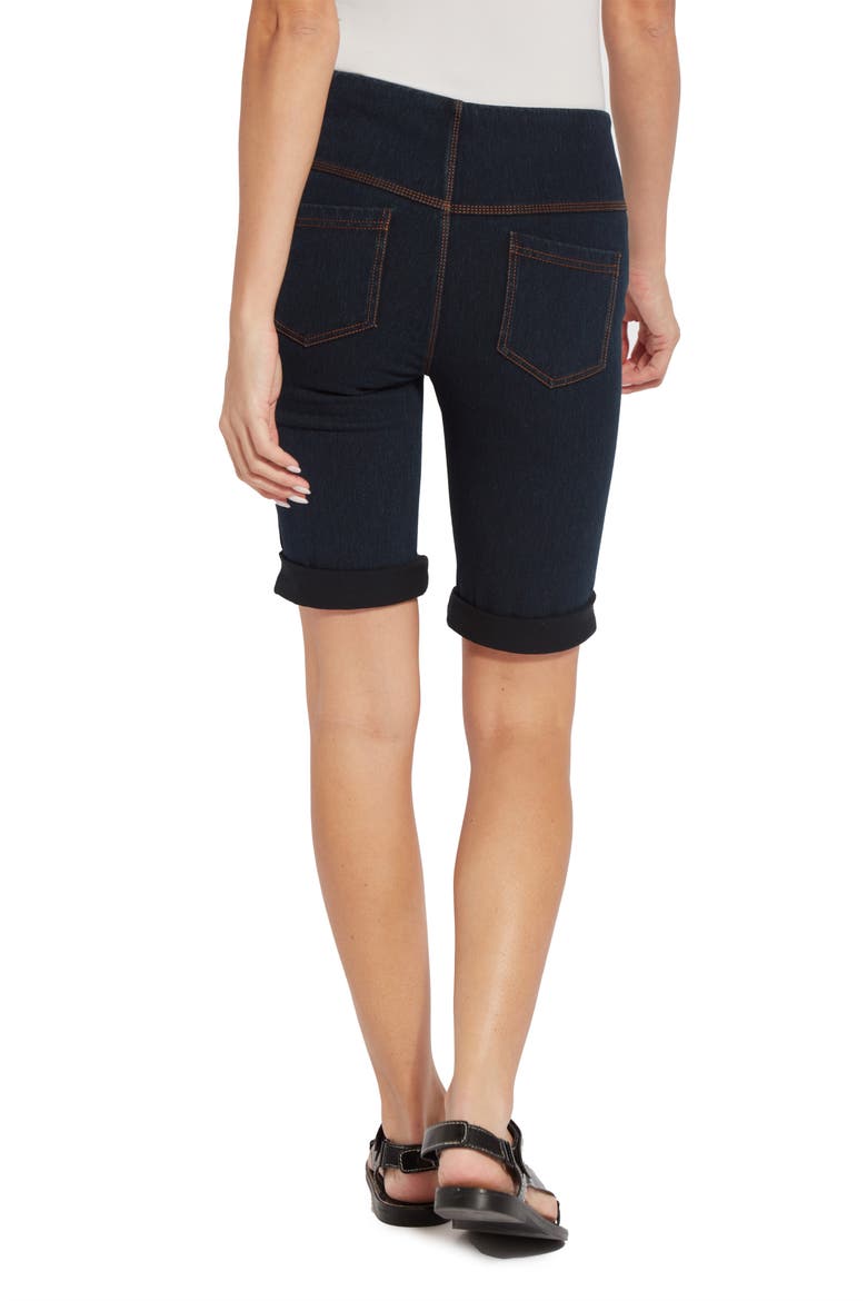 'Lyssentials Stretch Denim Boyfriend Shorts, Alternate, color, INDIGO