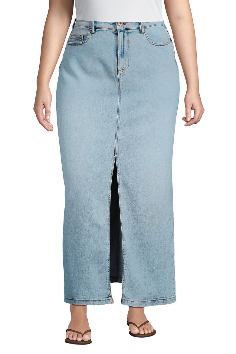 Plus Size Soft Denim Maxi Skirt, Main, color, Breeze Blue Wash