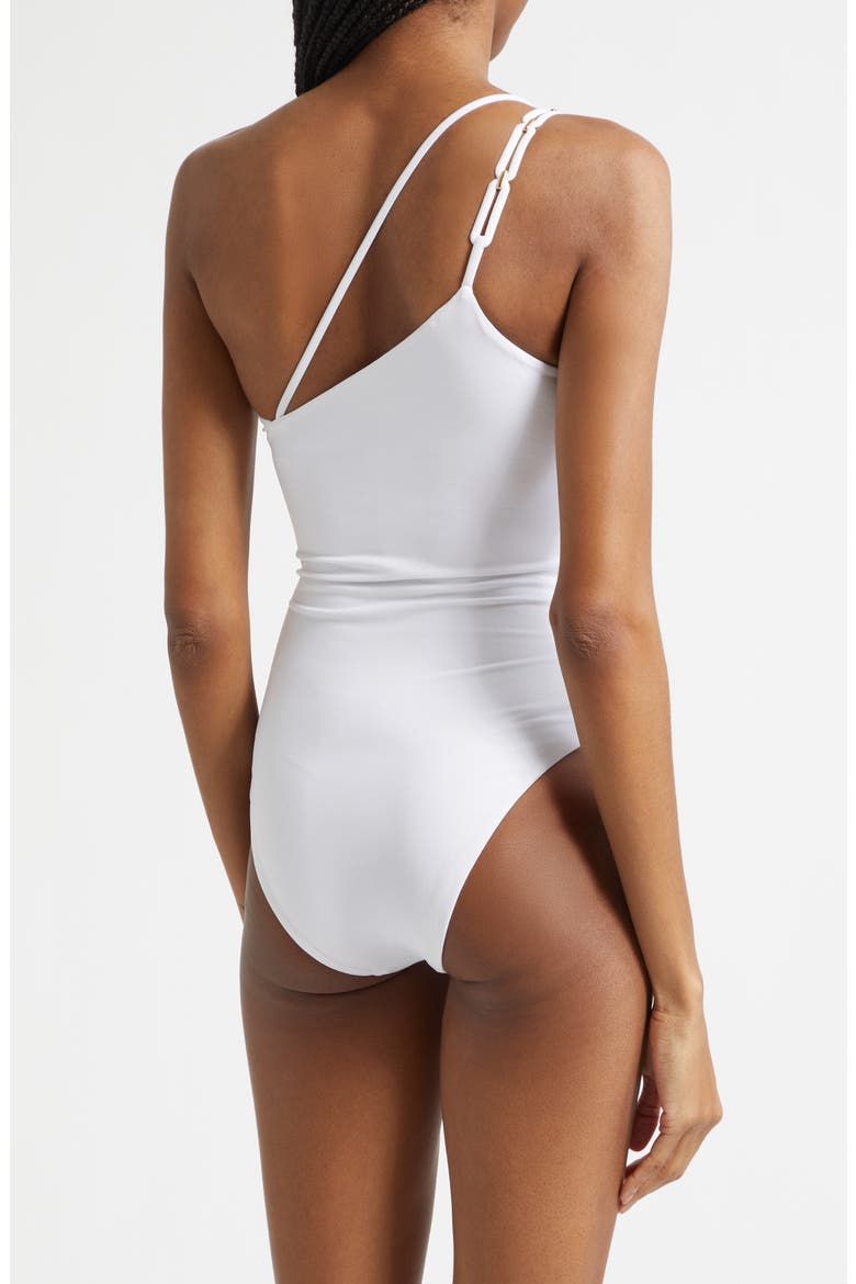Cappa Beachwear One-Shoulder One-Piece Swimsuit, Alternate, color, WHITE