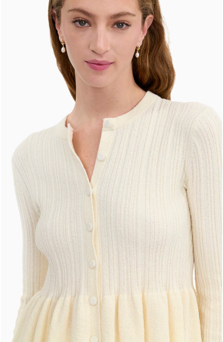Rebecca Taylor Boucle Knit Cardigan, Alternate, color, Ivory