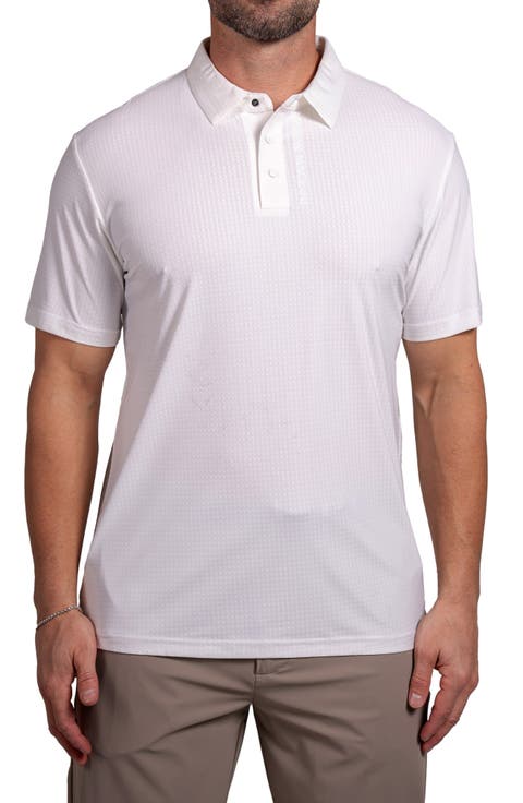 Ascension0044 White Stretch Nylon Polo