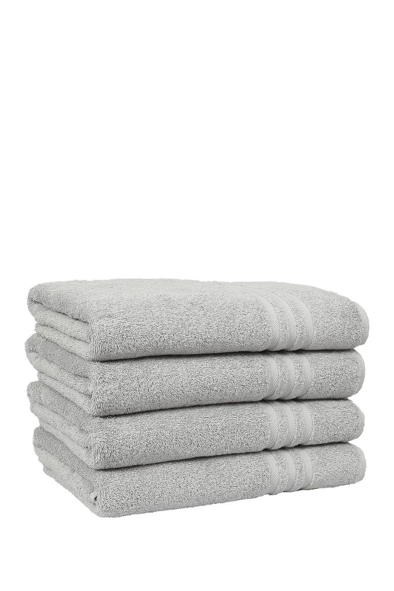 Denzi Bath Towels - Set of 4 - Grey, Alternate, color, GREY
