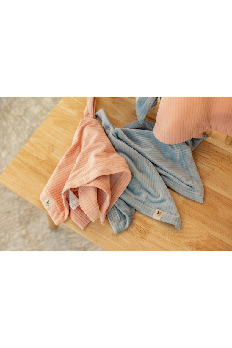 Velour Rib Blanket with Matching Lovey, Alternate, color, Blue
