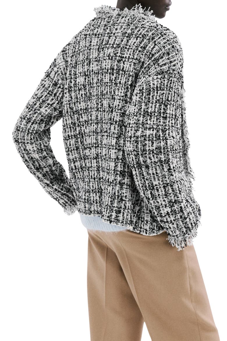 Cotton Blend Tweed Jacket, Alternate, color, BLACK