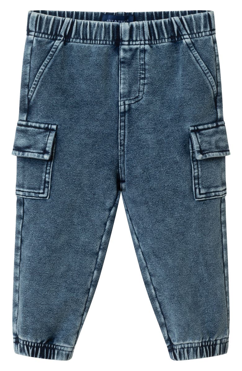 Andy & Evan Button-Up Shirt & Denim Joggers Set, Alternate, color, Blue Gingham