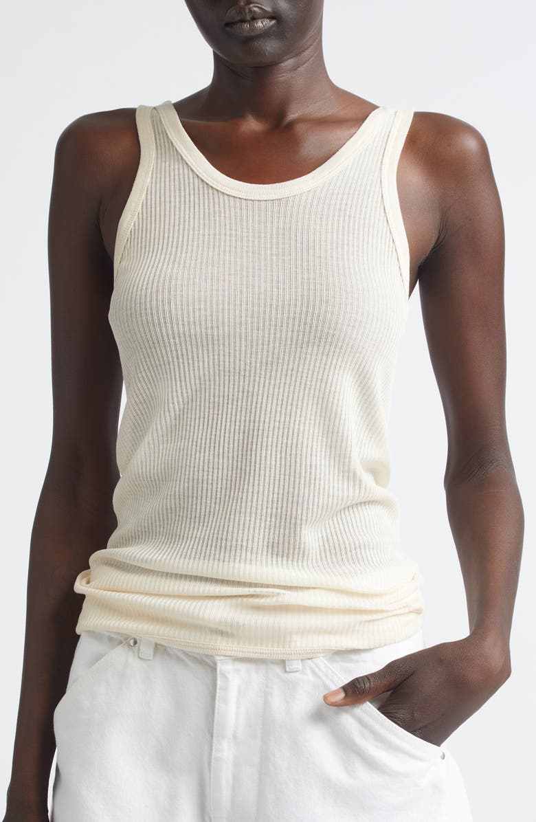 Lemaire Rib Scoop Neck Tank, Alternate, color, Jasmine