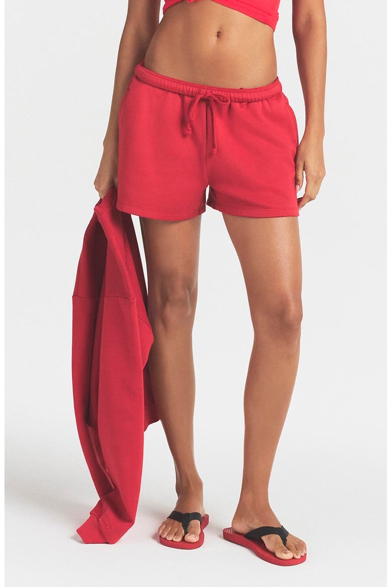 Cotton Blend Fleece Classic Shorts, Main, color, WASHED RED