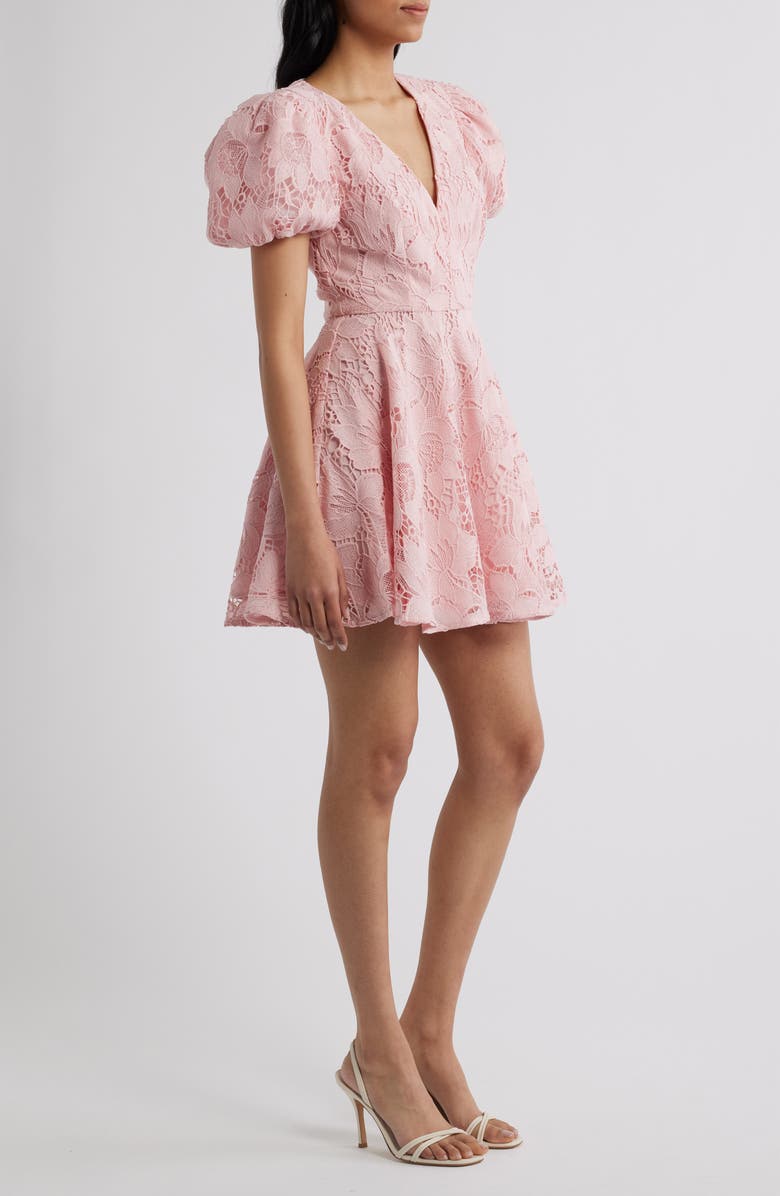 Elliatt Zara Lace Fit & Flare Minidress, Alternate, color, Pink Lace