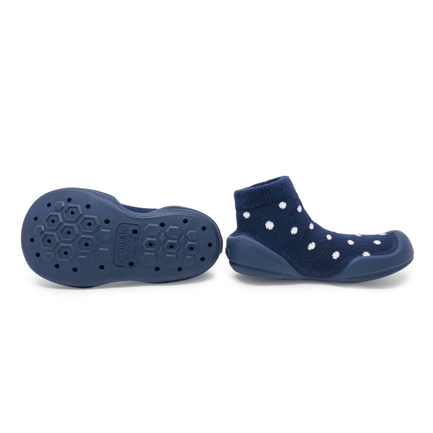 Komuello Toddler Girl Sock Shoes - Dotty - Navy, Alternate, color, Dotty Navy