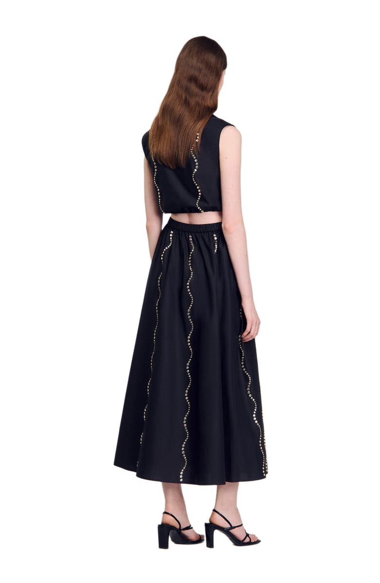 SANDRO Long rhinestone skirt, Alternate, color, 