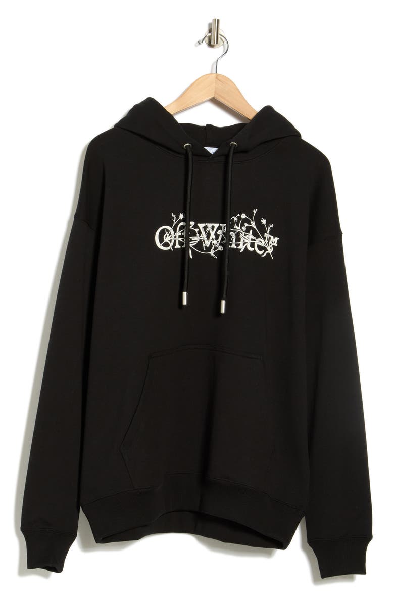 Bookish Flower Skate Hoodie, Alternate, color, BLACK-WHITE