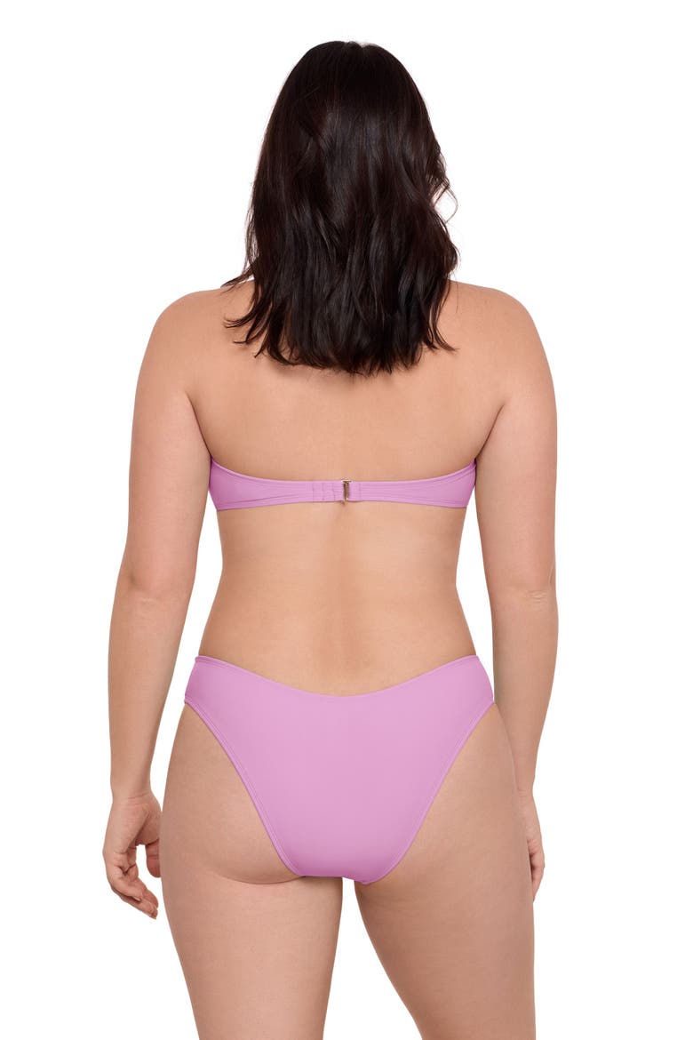 Ring Front Bandeau Bikini Set, Alternate, color, Lavender
