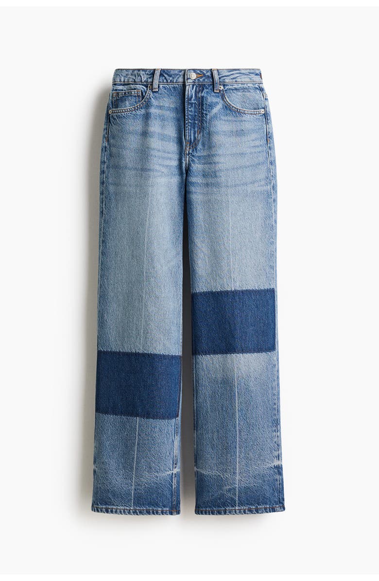 H&M Wide Ultra High Jeans, Alternate, color, Denim Blue/Color Block