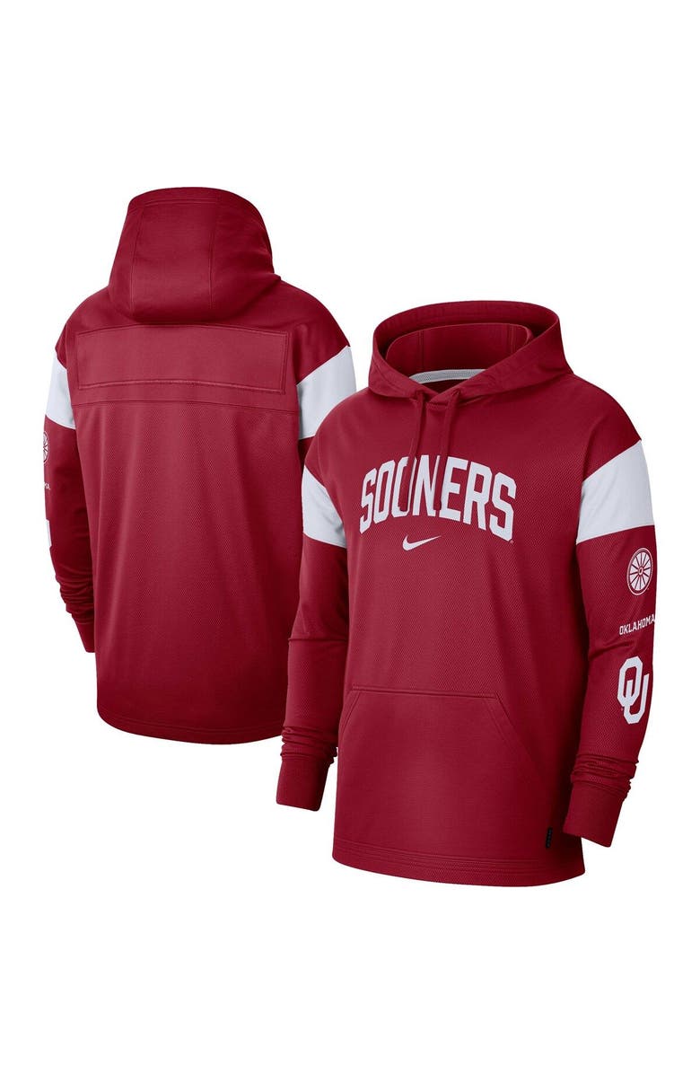 Nike Men's Nike Crimson Oklahoma Sooners Jersey Performance Pullover Hoodie, Main, color, Crimson