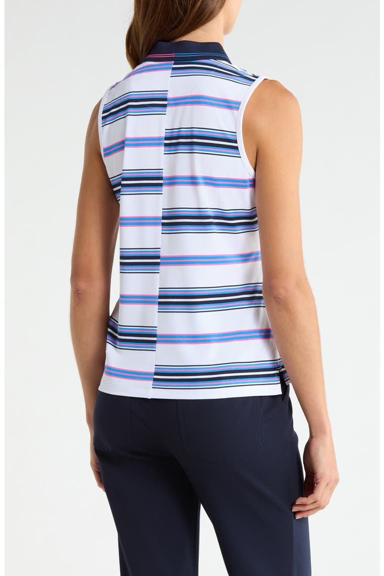 Offset Stripe Performance Sleeveless Polo, Alternate, color, SNOW / KNOCKOUT PINK