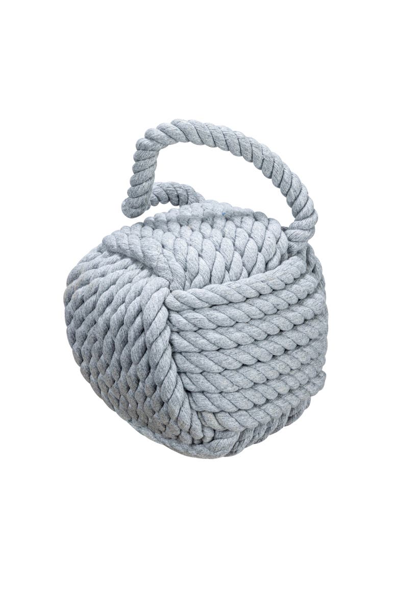 Nautical Rope Knot Decorative Door Stop, Main, color, Grey