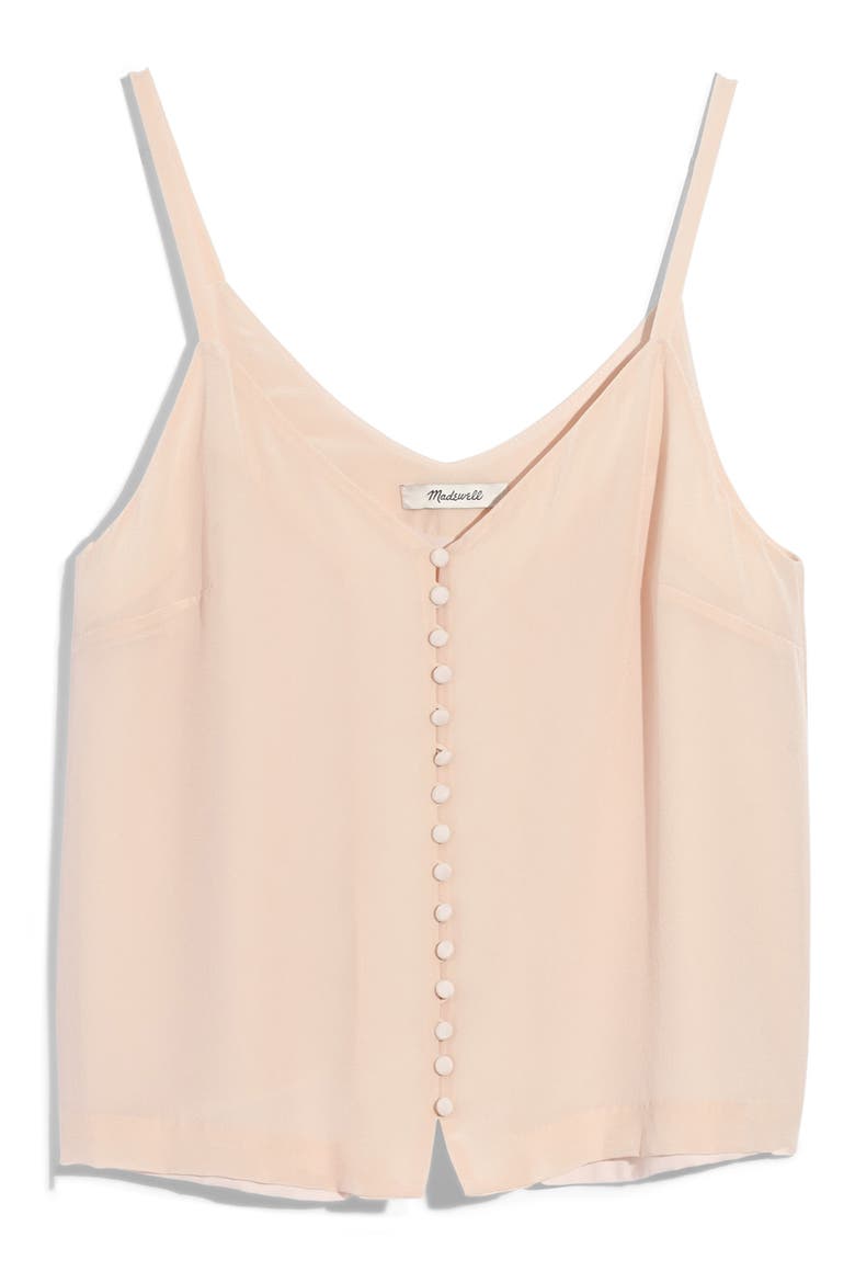Silk Button Down Camisole, Alternate, color, VINTAGE LACE