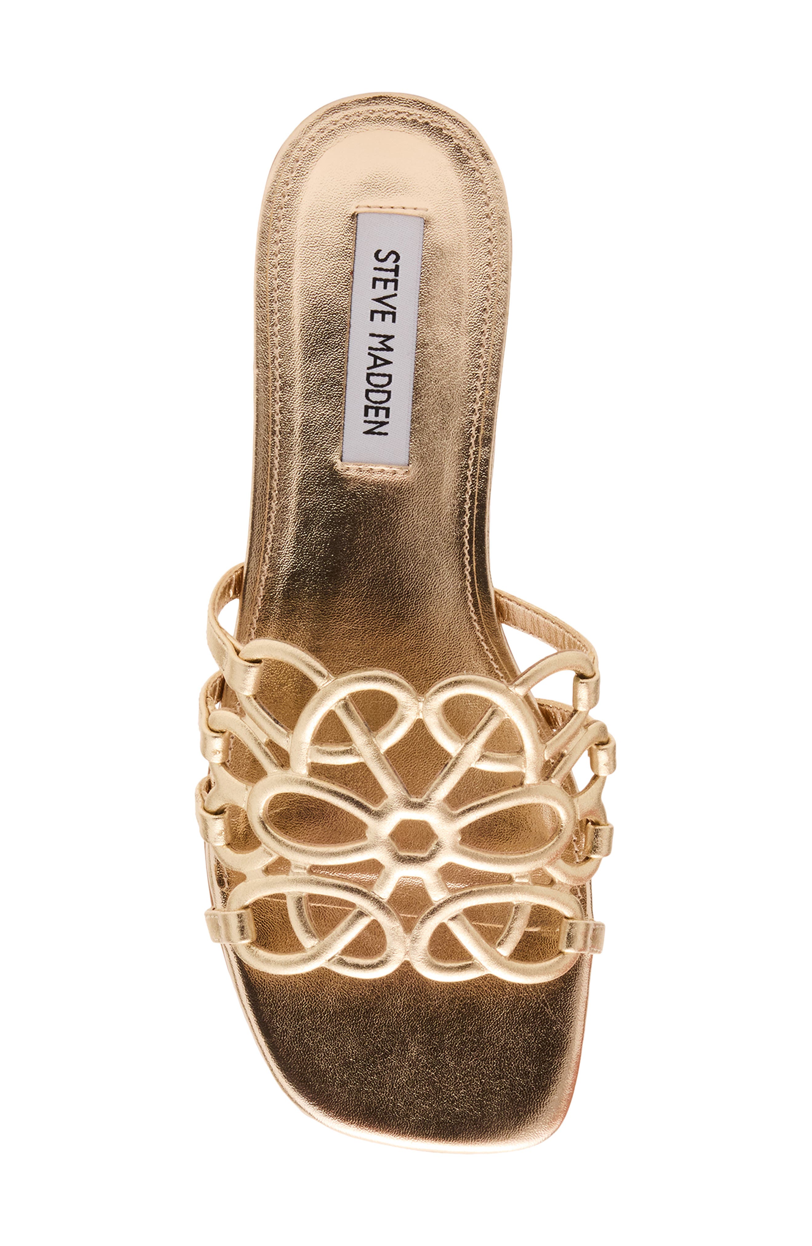 Steve Madden Lotus Slide Sandal, Alternate, color, Gold Leather
