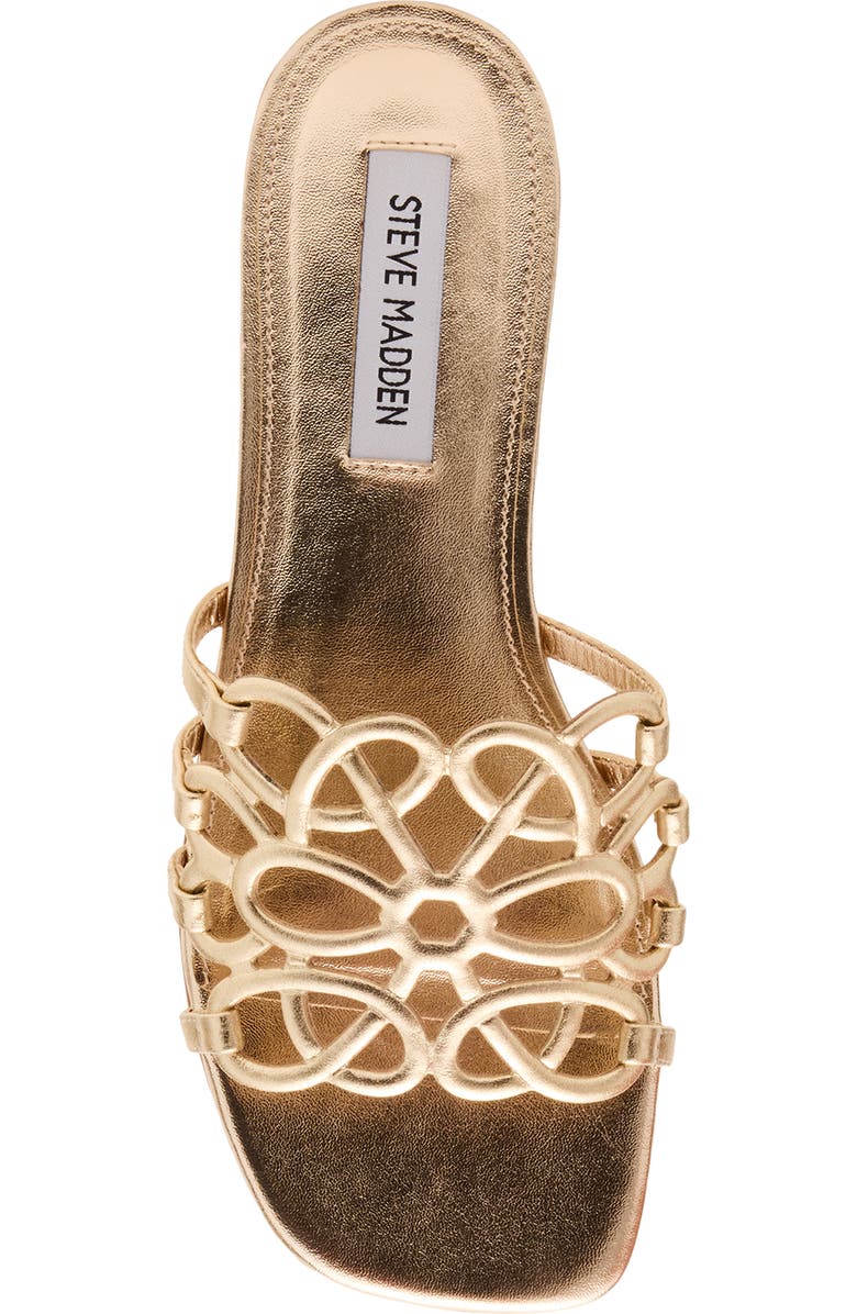 Steve Madden Lotus Slide Sandal, Alternate, color, Gold Leather