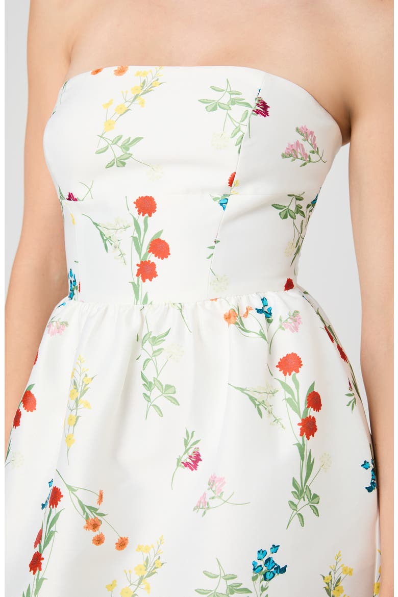 Christine Floral Strapless Fit & Flare Midi Dress, Alternate, color, DAISY YELLOW SOPHIE FLOWER