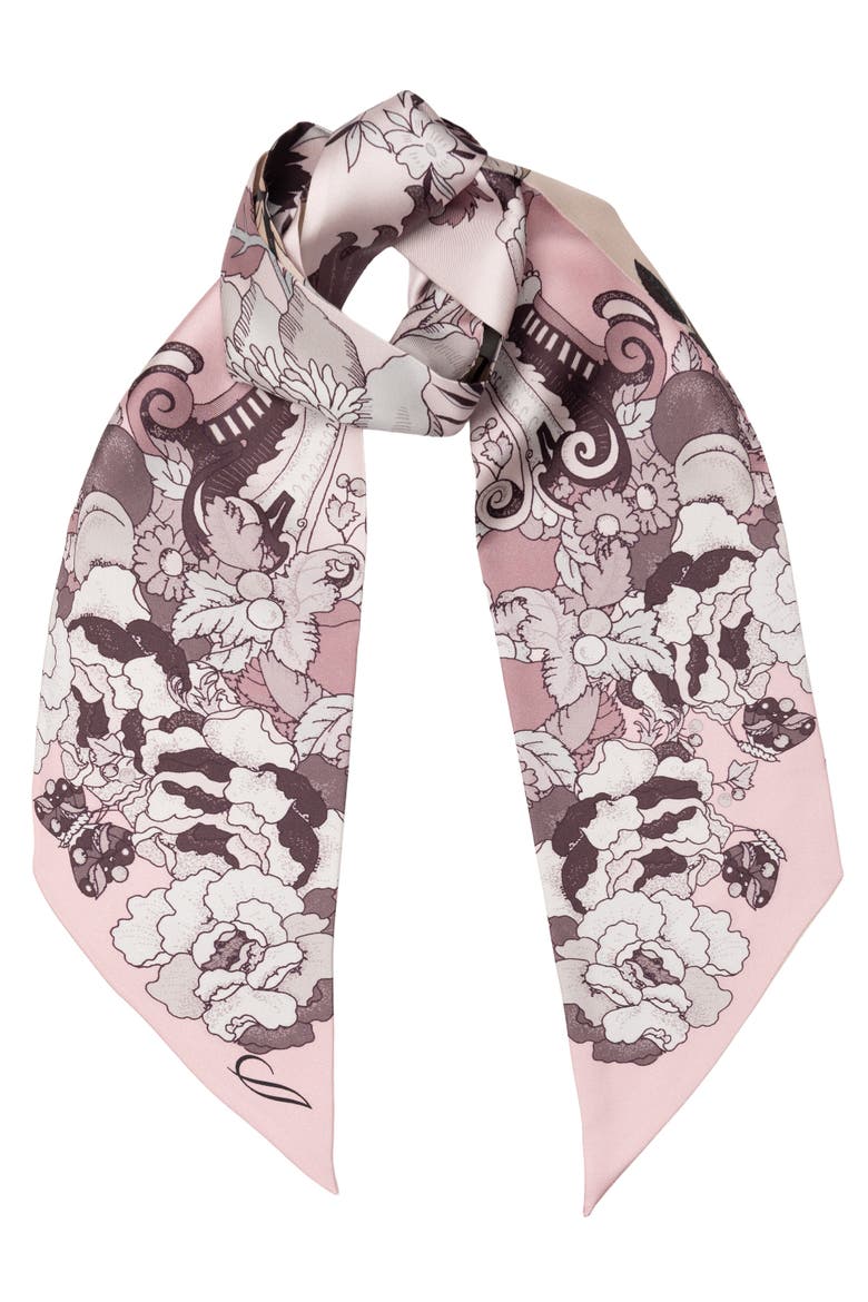 Raffaella  - Skinny Silk Scarf for Women, Alternate, color, Pink