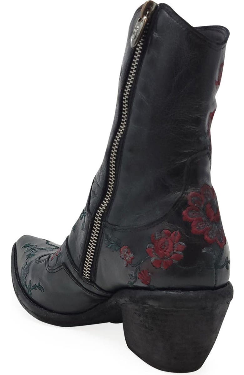 Madison Maison Leather Embroidered Ankle Boot, Alternate, color, Black