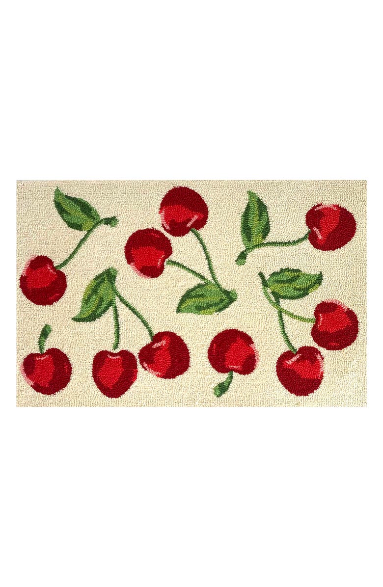 R16 HOME Cherry Toss Indoor/Outdoor Doormat, Main, color, Ivory Red Green