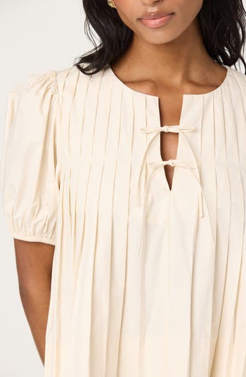 Pleated Cotton Swing Top