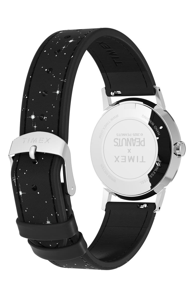 Timex<sup>®</sup> x Peanuts Marlin<sup>®</sup> Space Synthetic Strap Watch, 34mm, Alternate, color, Black